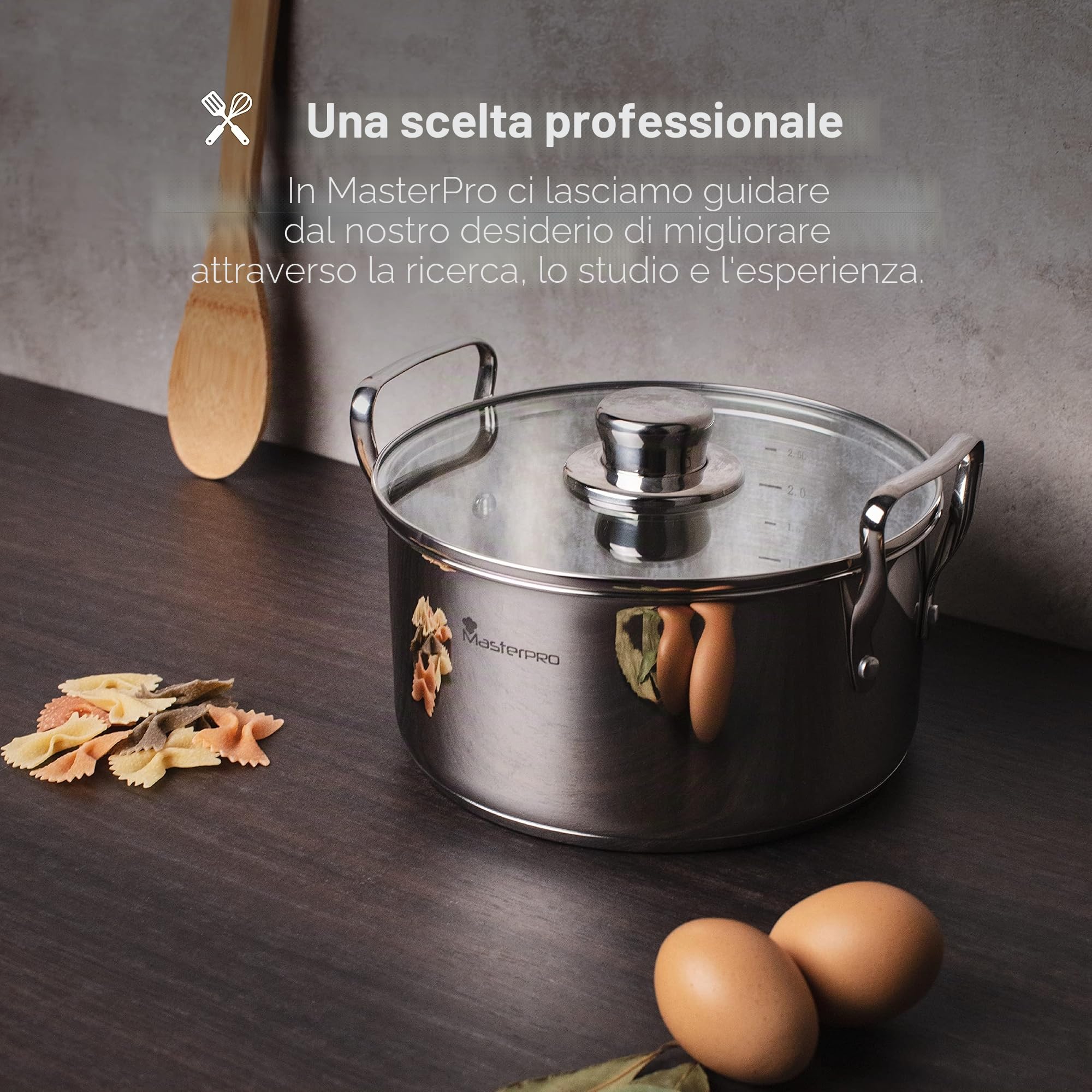Smart MasterPRO - Batteria da cucina - Set da 6 a 6 a 20, 24 e 28 cm di vetro - prodotto in acciaio inossidabile - padelle da cucina - compatibile con tutti i tipi di cucine