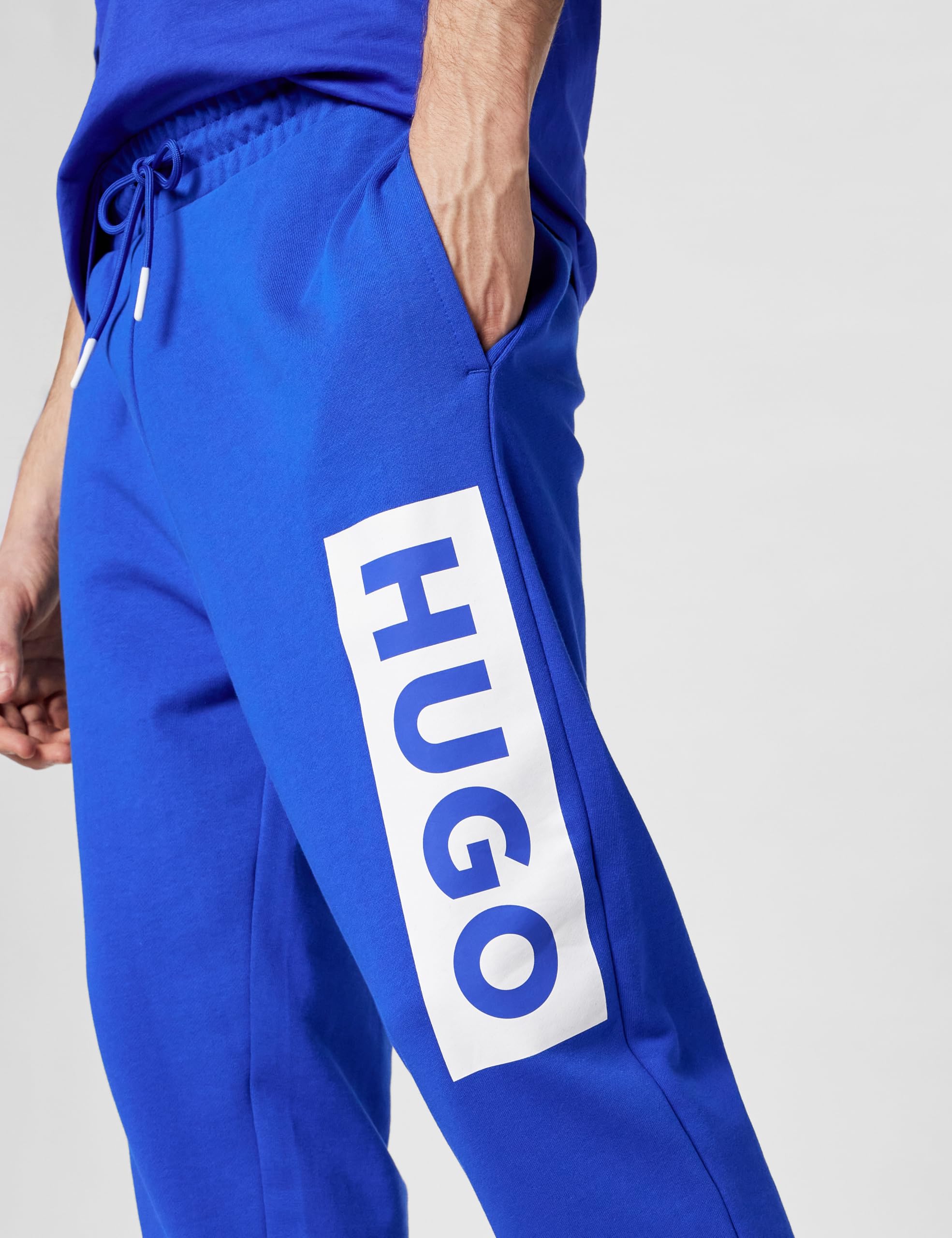 HUGO Vertical Logo Cotton Sweatpants - Spodnie dresowe Mężczyźni