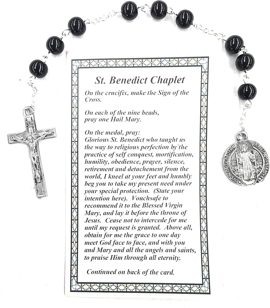 Unbreakable Chaplet of St Benedict, Mens Chaplet, Large bead rosary
