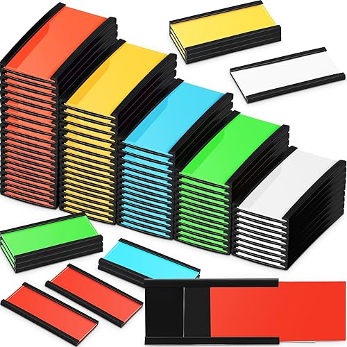 Seajan Etiquetas magnéticas para portatarjetas de canal, etiquetas magnéticas para placa de nombre, etiquetas de gabinete para estantes con