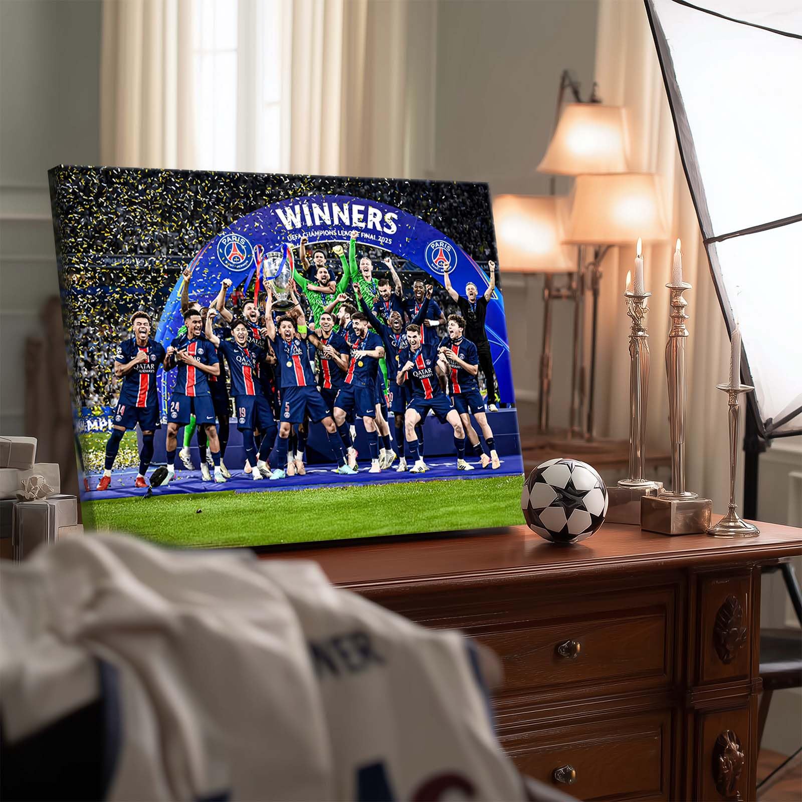 非売品UEFA ２０２５チャンピオンズリーグ決勝 タペストリー Amazon.com: 2025 Champions League Final Wall Art, PSG Paris