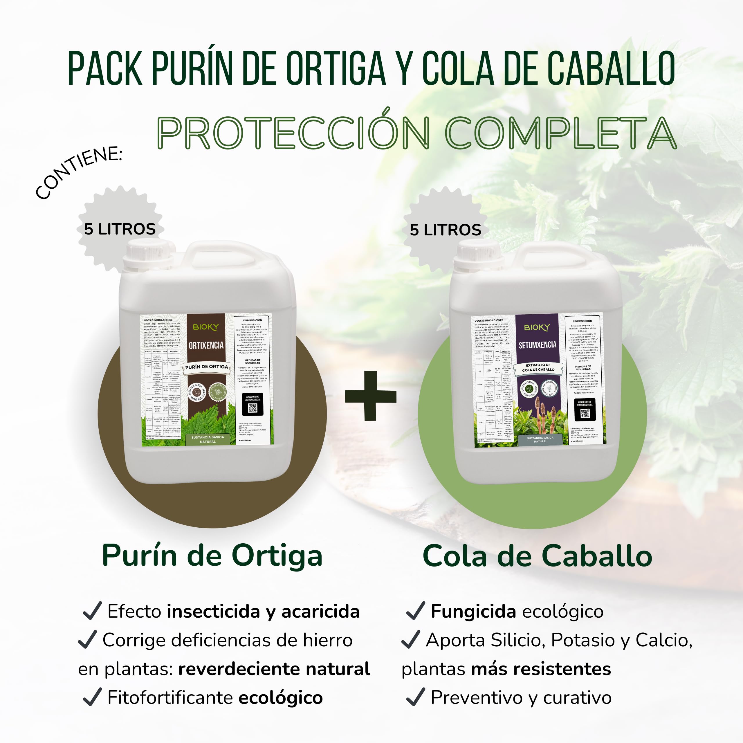 Purin d'Ortie 5L + Extrait de Prêle 5L pour Plantes, Concentrés
