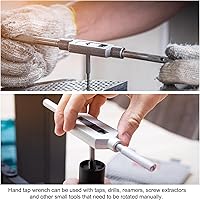 Vista 5 de uxcell Mango de llave de grifo ajustable para roscas métricas M13-M33 de 1/2"-1-5/16" (UNC/UNF), soporte de rosca, herramienta de roscado manual