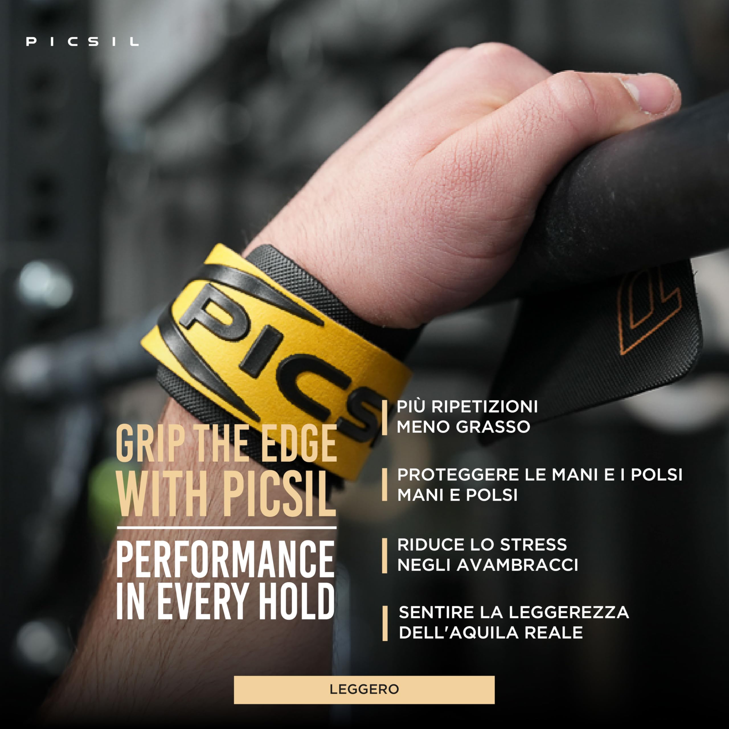 PICSIL - Paracalli Golden Eagle, Grips da Competizione, Uso con Magnesio, Materiale Ibrido Nuova Generazione, Ideale per Cross Training, Calisthenics e Fitness