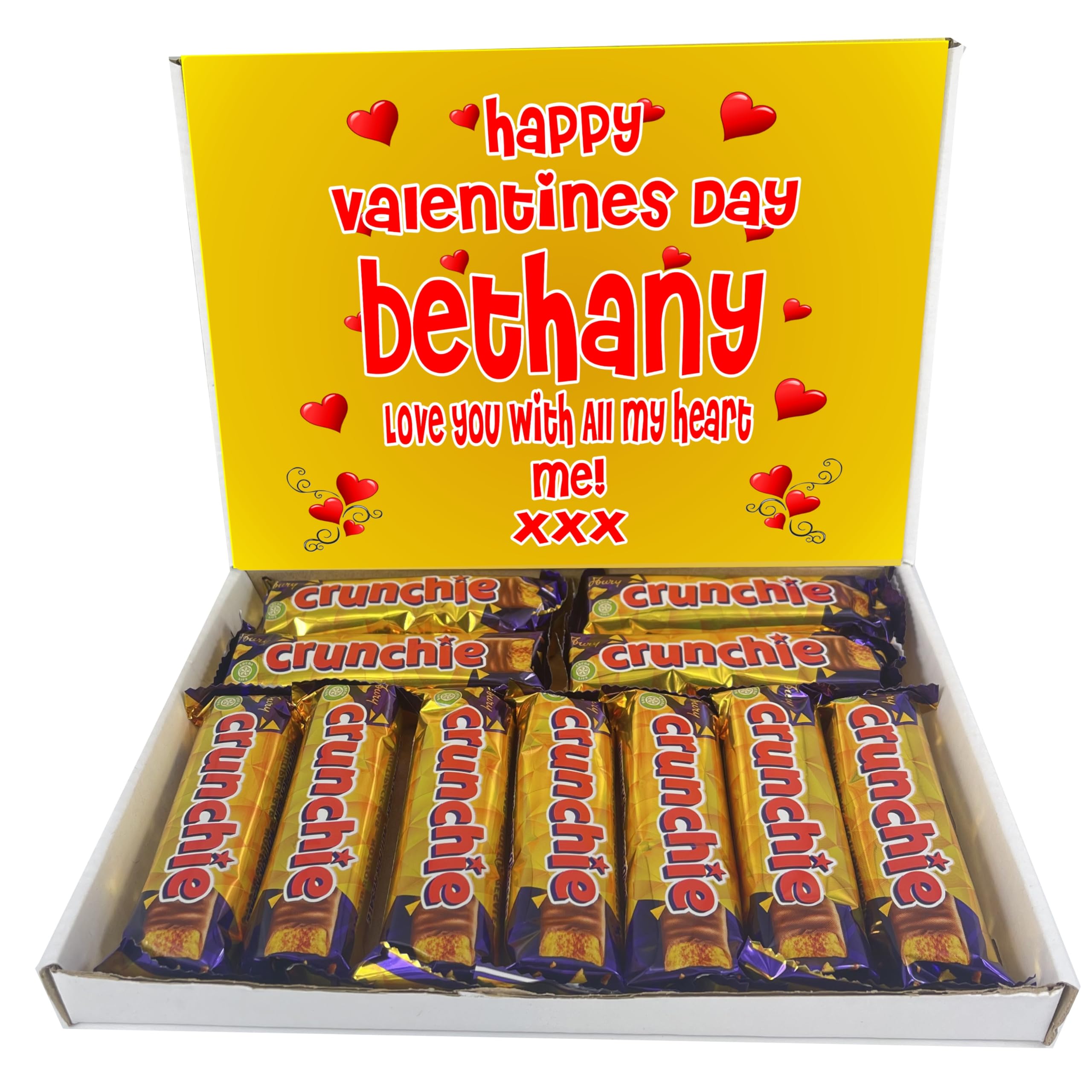 Personalised Letterbox Friendly Chocolate Gift Box Hamper – Personalised Sweet Gift for Him or Her – Perfect for Birthdays, Christmas or Any Occasion (Compatible With CRUNCHIE)