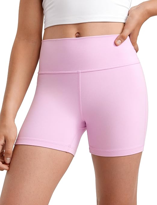 CRZ YOGA Girls Butterluxe Athletic Biker Shorts - Kids Teen High Waist Lounge Active Dance Yoga Running Buttery Soft