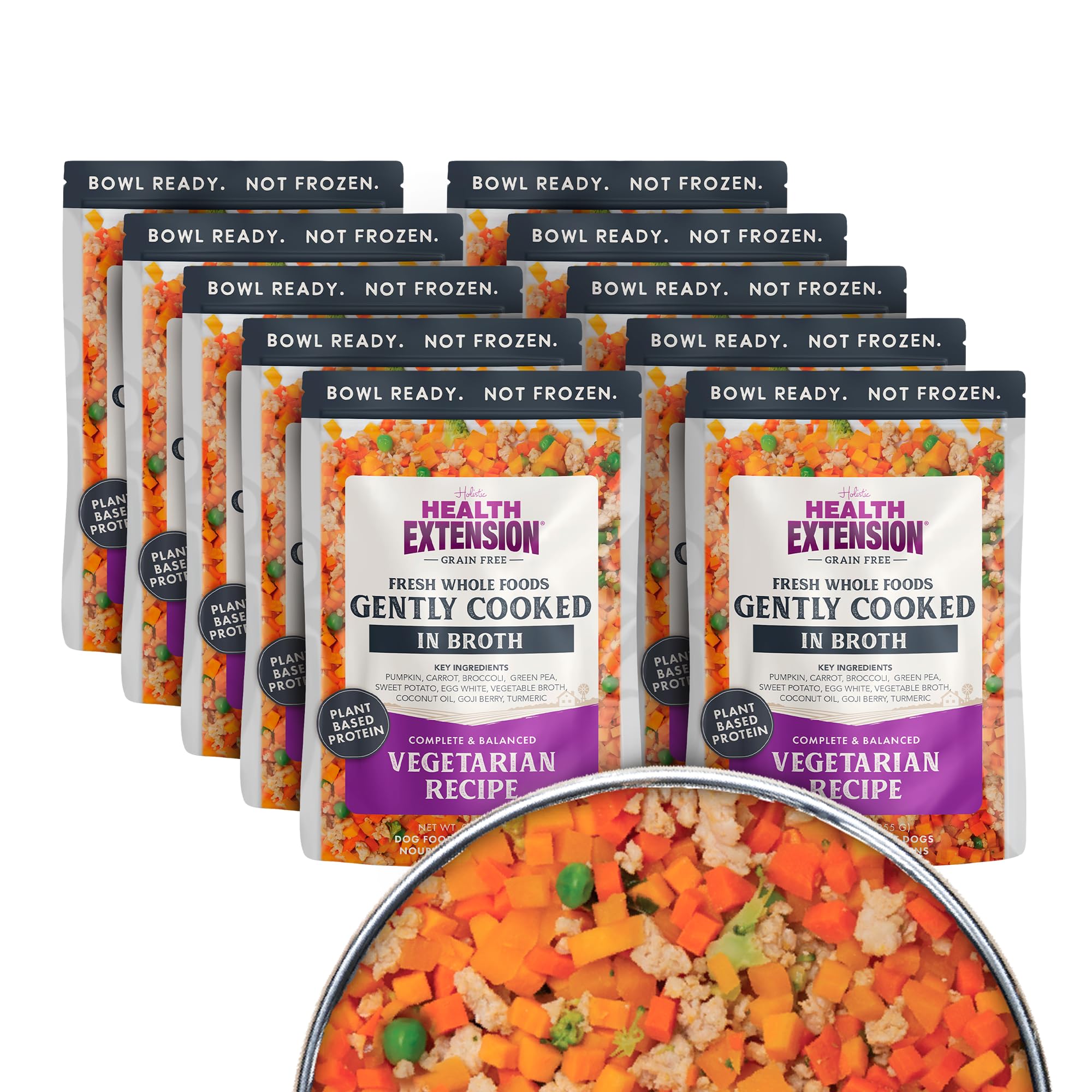 Health Extension Gently Cooked Grain-Free Vegetarian Formula Dog Food, Human-Grade & Shelf-Stable with Superfoods, Supports Digestion, Immunity, Skin