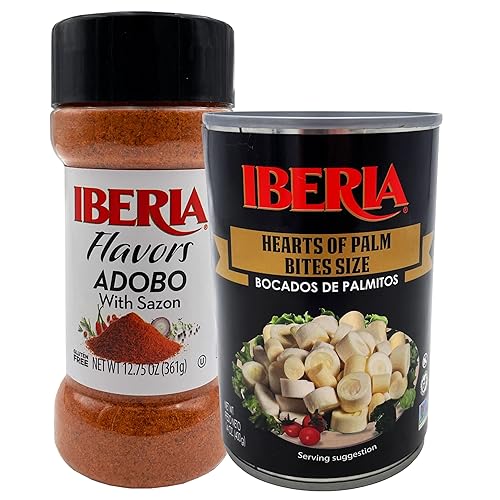 Iberia Adobo With Sazon, 12.75 oz + Iberia Hearts of Palm (Bites Size), 14 oz