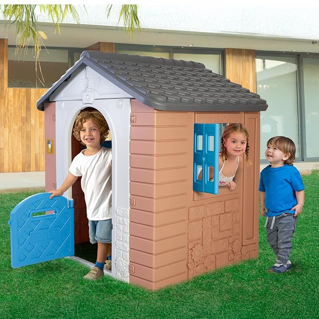 Foto 4 de 6 de FEBER - Dream House con Balcón, Casita Infantil con Puerta Abatible, Tiene Pegatinas para Decorar la Casita…