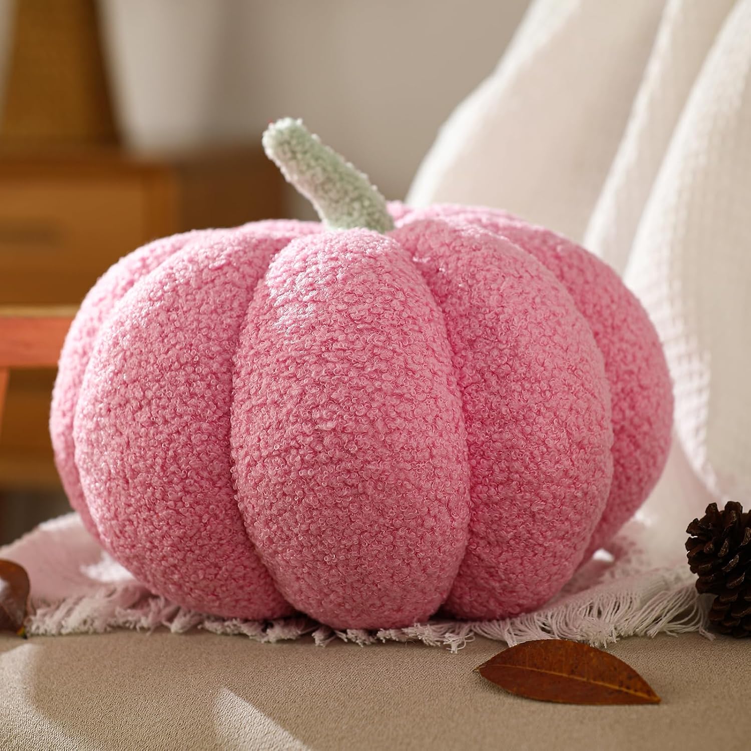 YRXRUS Halloween Pumpkin Pillows Pink Pumpkin Shaped Throw Pillows Gifts Fall Room Decoration Small Cute Halloween Pillow Teddy