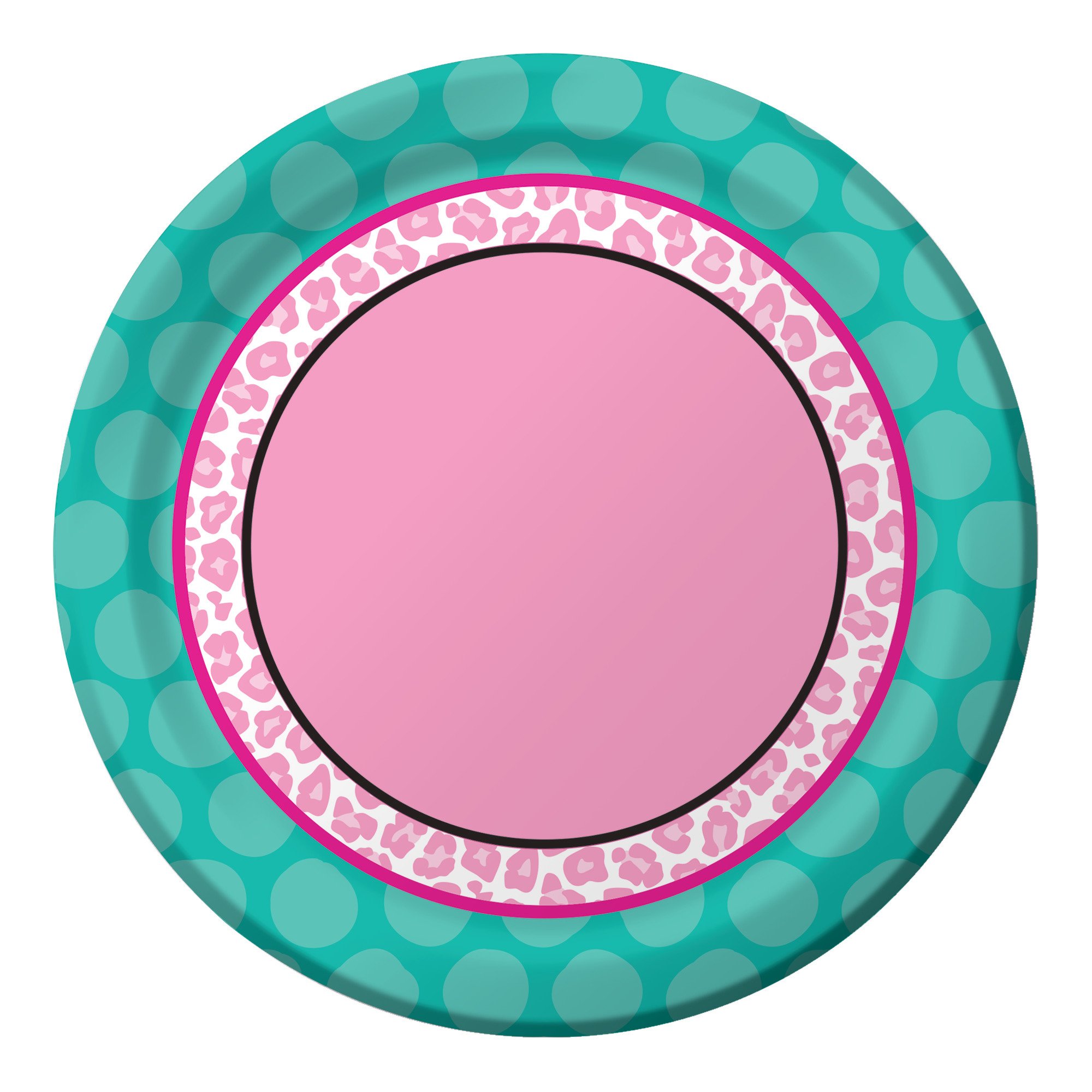 Creative Converting 8 Count Sparkle Spa Party Lunch Plates, 7, Pink/Blue