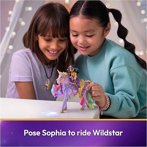 Unicorn Academy, Sophia & Light Magic Wildstar with Rainbow Light-up Effects, 2 Riding Accessories, Dolls and Unicorn Toys for Girls Aged 4 and up - 6