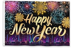 YongFoto Happy New Year Flag 3x5ft 2025