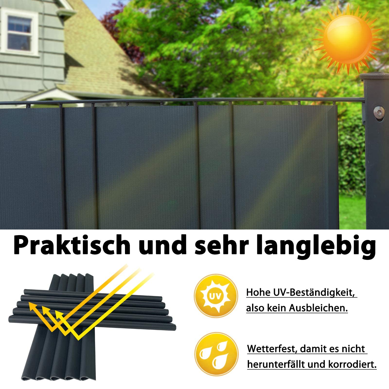 XMTECH Folia maskująca z PCW, pasy maskujące, w zestawie klipsy mocujące, ogrodzenie ogrodowe, ogrodzenie z podwójnymi prętami, 450 g/m², nieprzejrzysta ochrona przed wzrokiem, 70 m x 19 cm,