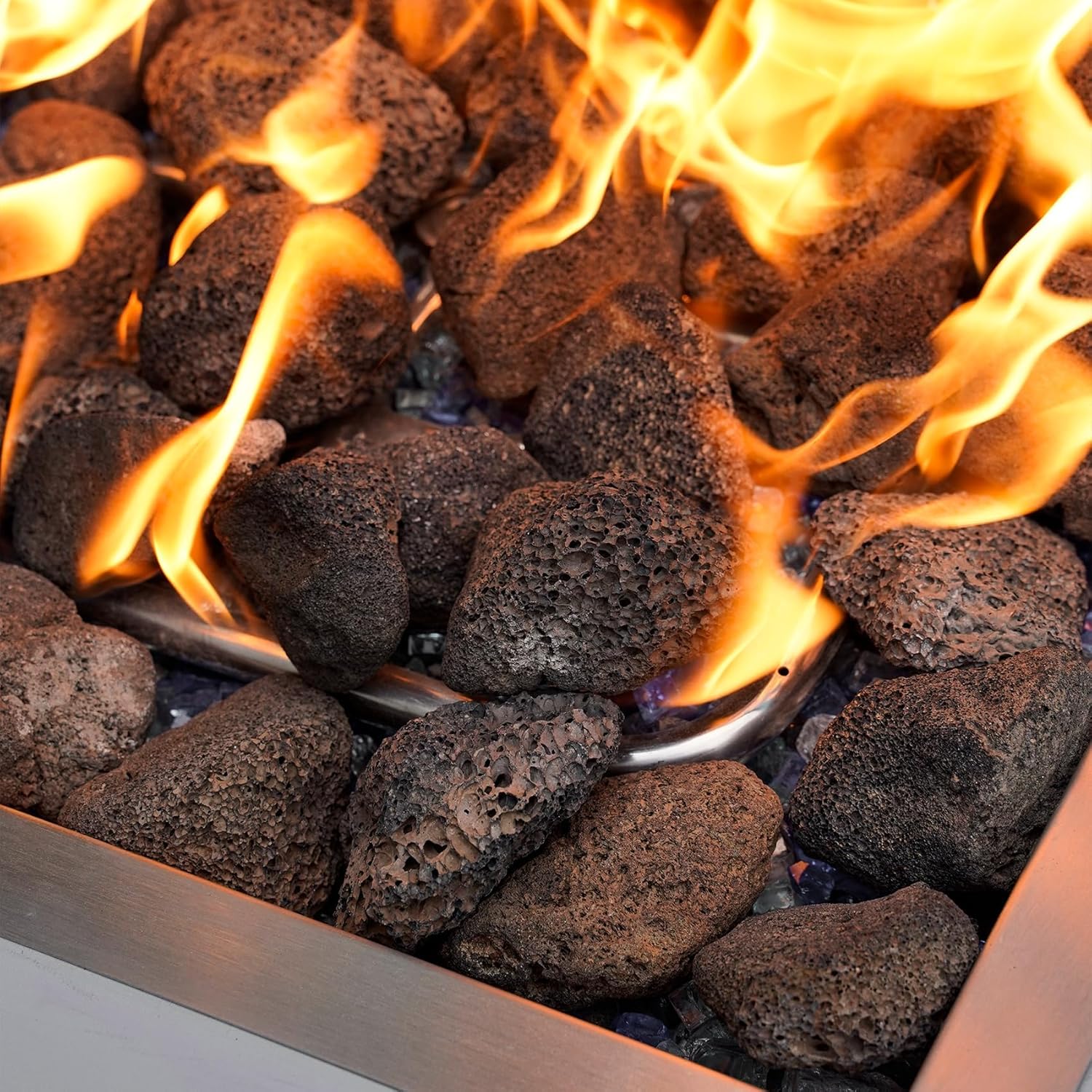 onlyfire 10 lb Large Black Lava Rocks, Volcanic Lava Stones for Outdoor Fire Pits, Indoor Fireplaces, Fire Bowl, Gas Logs and Landscaping, 2.75-5 - Image 6
