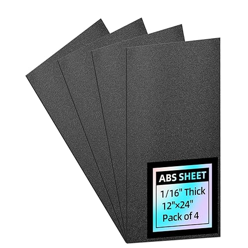 Miniatura 7 de Hoja de plástico ABS de 116 pulgadas de grosor, paquete de 4 unidades de 12 x 24 pulgadas, hoja de ABS duro de dos caras (acabado mate y