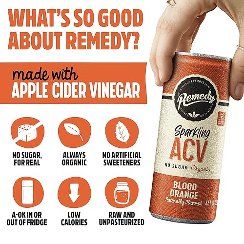 Miniatura 4 de Remedy - Bebida de vinagre de sidra de manzana sin azúcar crudo USDA orgánico y cetogénico con The Mother - Beneficios para la salud intestinal la