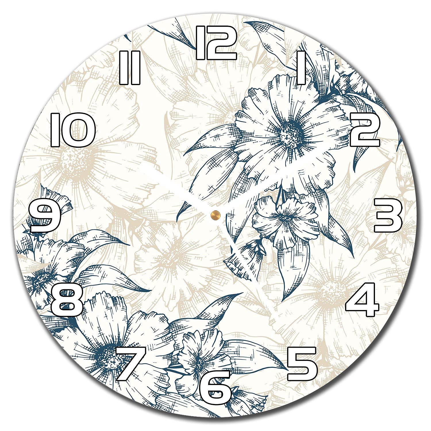 Horloge murale en verre Coloray pour cuisine et salon moderne de 30 cm