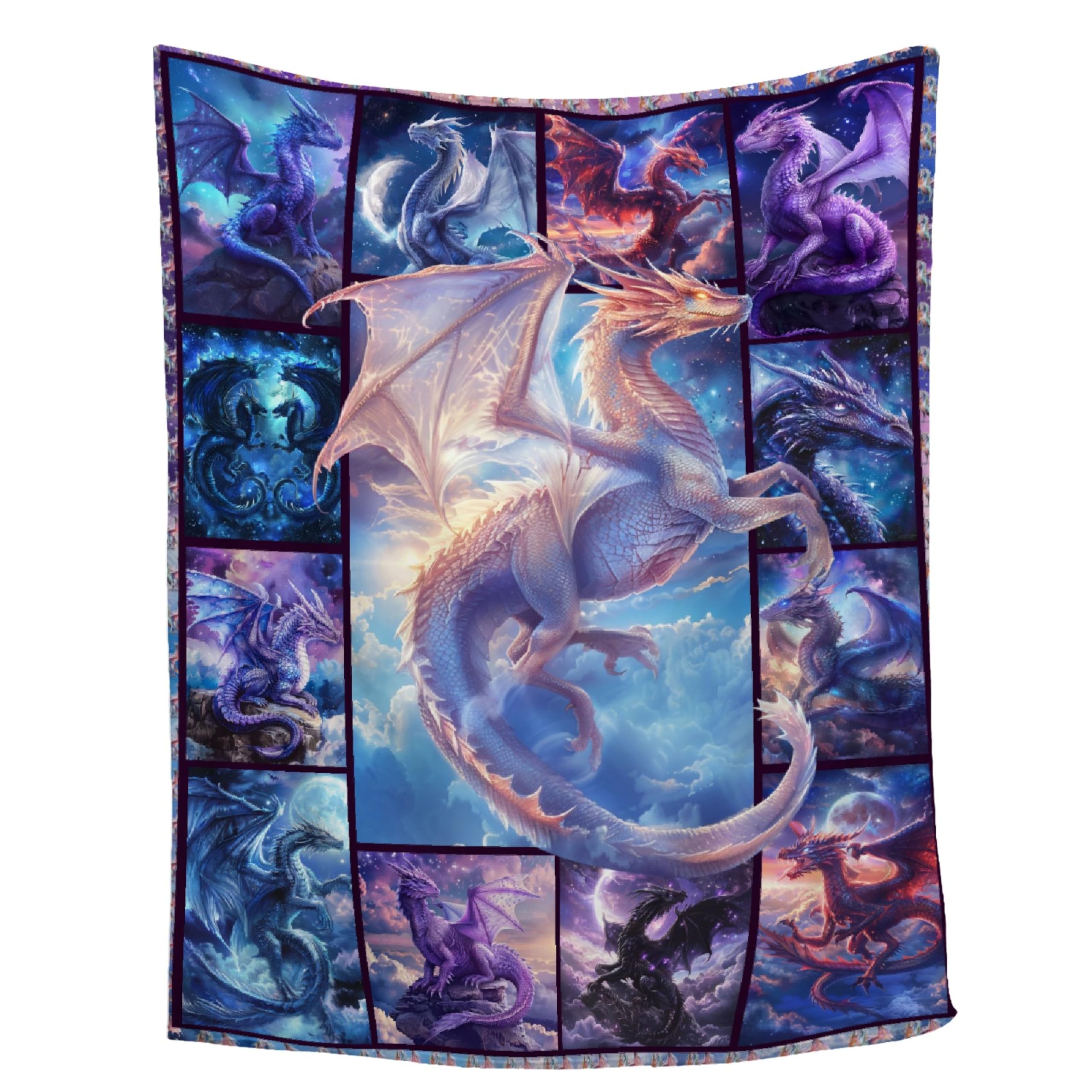 Dragon Blanket for Dragon Lovers - Super Soft Flannel Throw Blanket for Boys, Adults & Teens - Warm & Cozy Bed, Sofa, Couch, Home Decor - 60"x80" Full