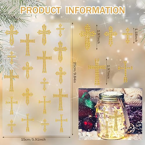 Vista 52 de Epakh 84 calcomanías de estrella de diamantes de imitación, calcomanías de estrella de cristal autoadhesivas con purpurina plateada, para paquete