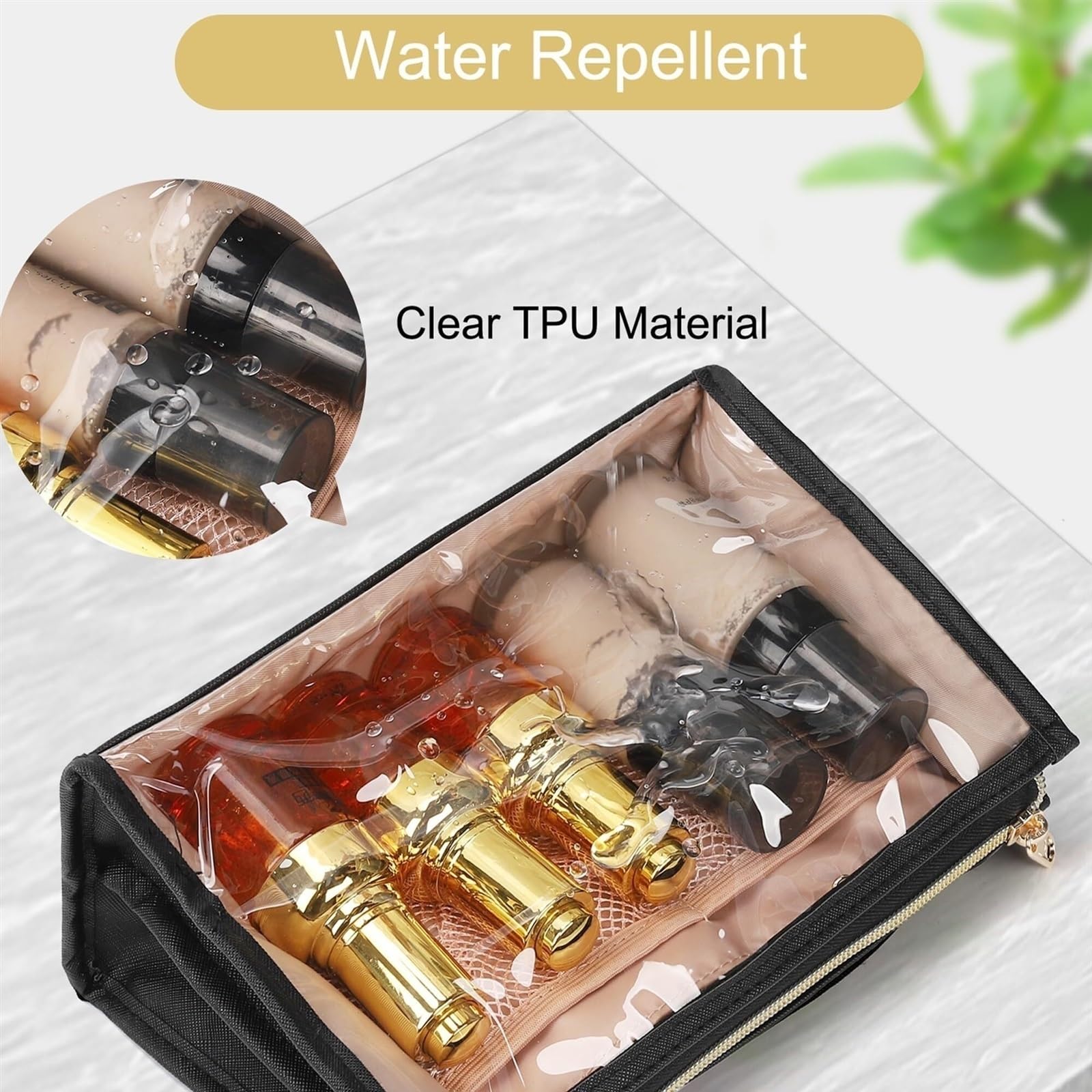 Kosmetiktasche Damen Kosmetiktasche, transparente Kosmetiktasche, tragbare Reise-Kosmetikbox, Aufbewahrungstasche Kulturbeutel