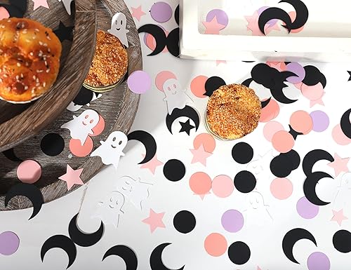 Miniatura 7 de 210 unidades de confeti rosa de Halloween, confeti de cumpleaños de Halloween, confeti rosa de Halloween para niñas, confeti fantasma para