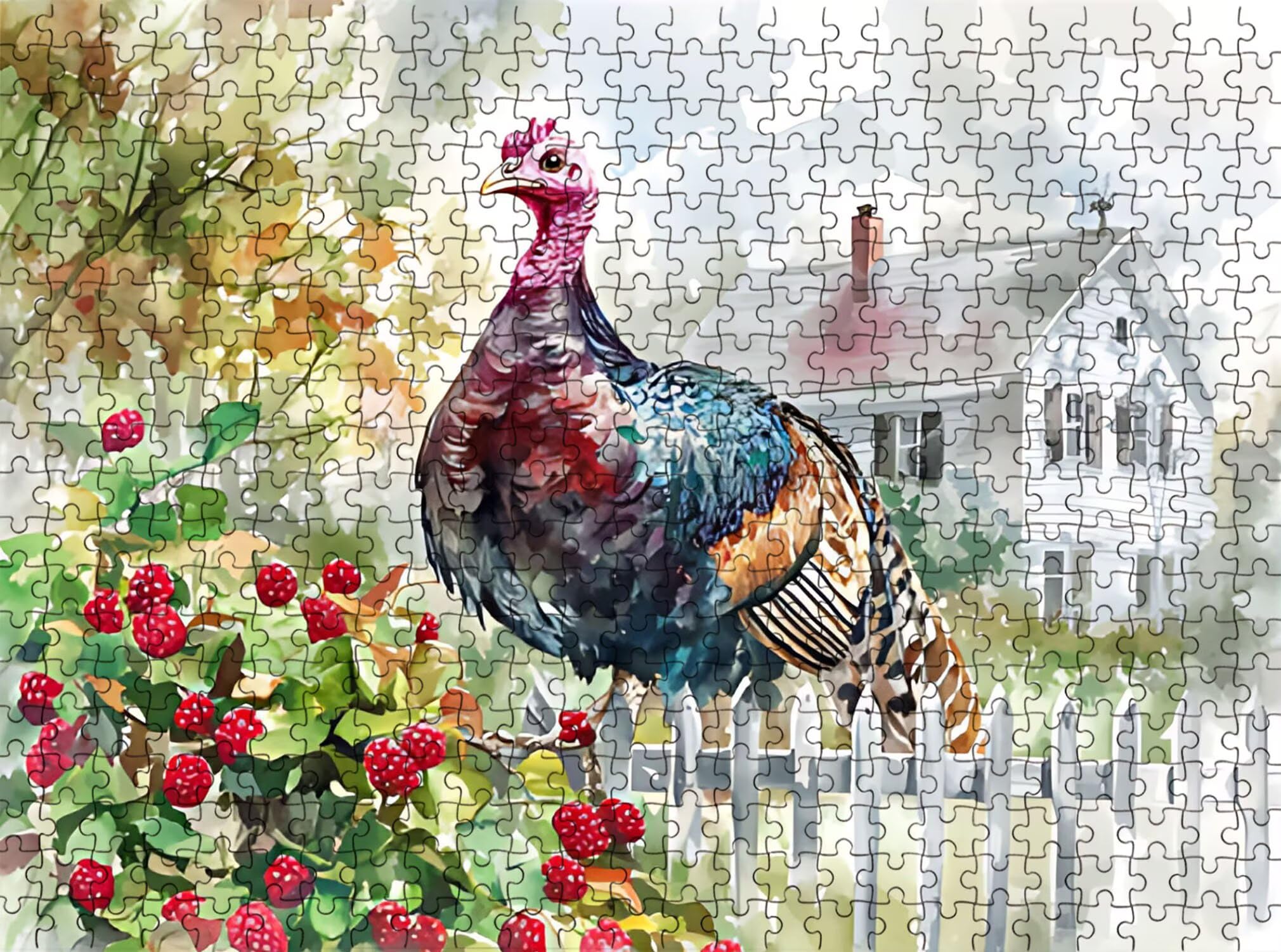 Puzzle 5000 elementów dla dorosłych, trudne wyzwanie puzzle, format 156 x 105 cm, kolorowe drewniane puzzle do relaksu, rodzinna gra planszowa, niemożliwa klasyczna układanka farma indyk f0-809