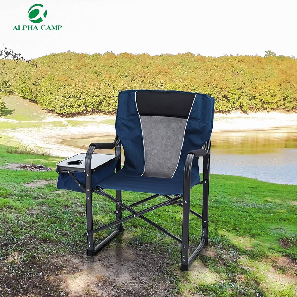 ALPHA CAMP Director Chair with Side Table Heavy Duty