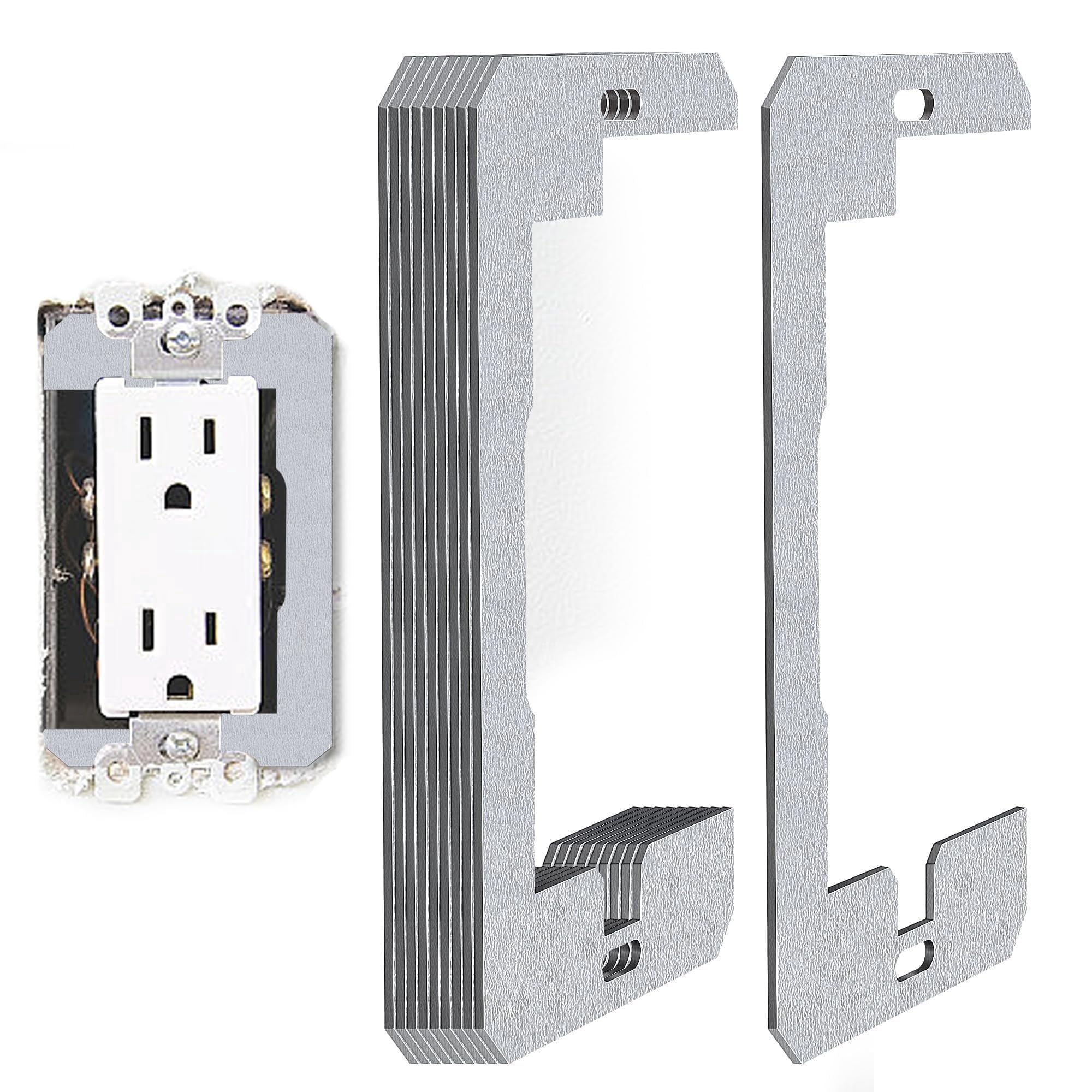Wall Plate Spacer, Galvanized Metal Outlet Spacers for Electrical Box, Outlet Shims for Recessed or Loose Switches &amp; Receptacles, Electrical Device Leveling Plates for Wall Repair (10pcs)