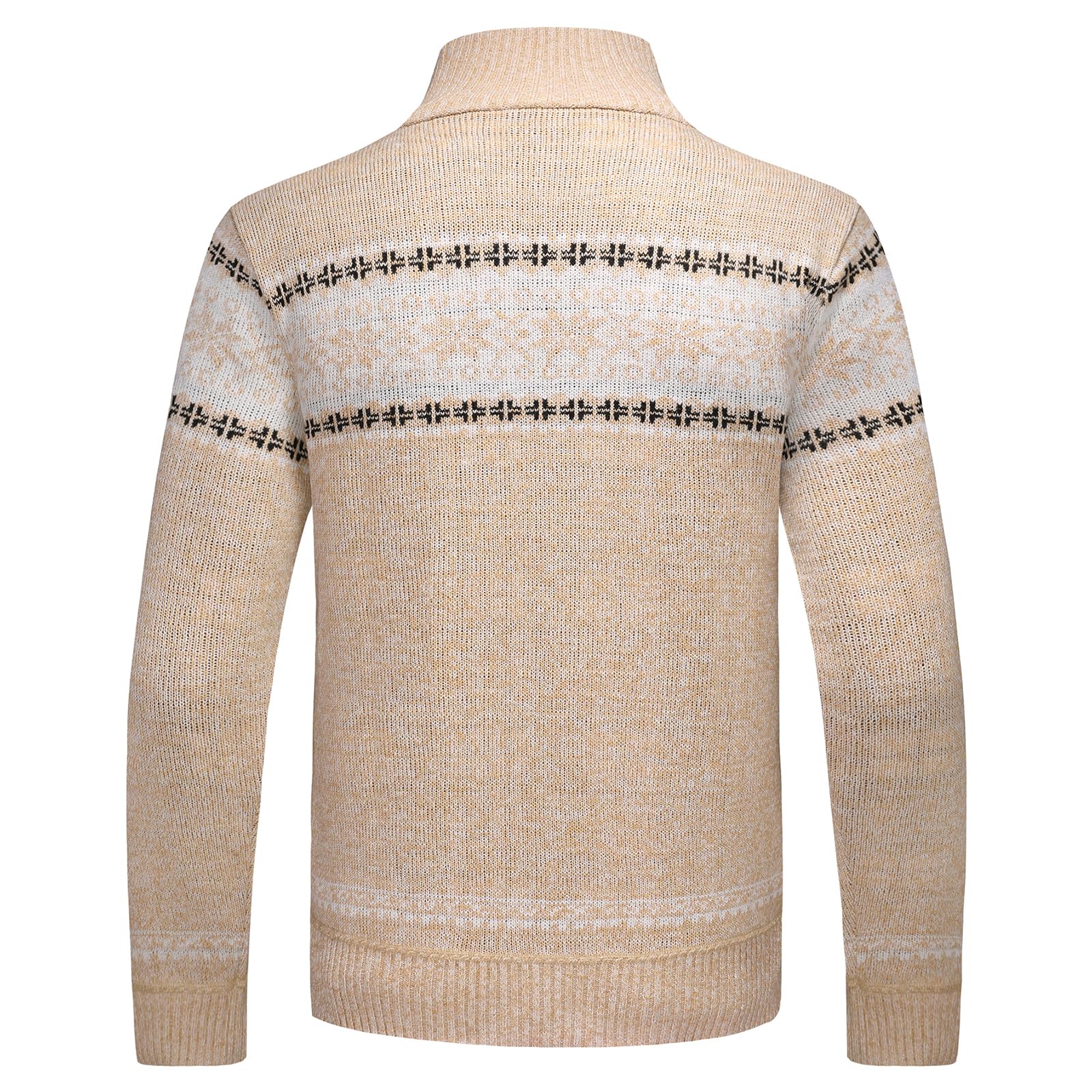 KUDORO Cardigan Gilet Homme Pull Cardigan en Tricot Ouvrez-Front Zippé | Chandail Chaud Slim Fit Épais avec Col Montant Tricot Décontractée Polaire