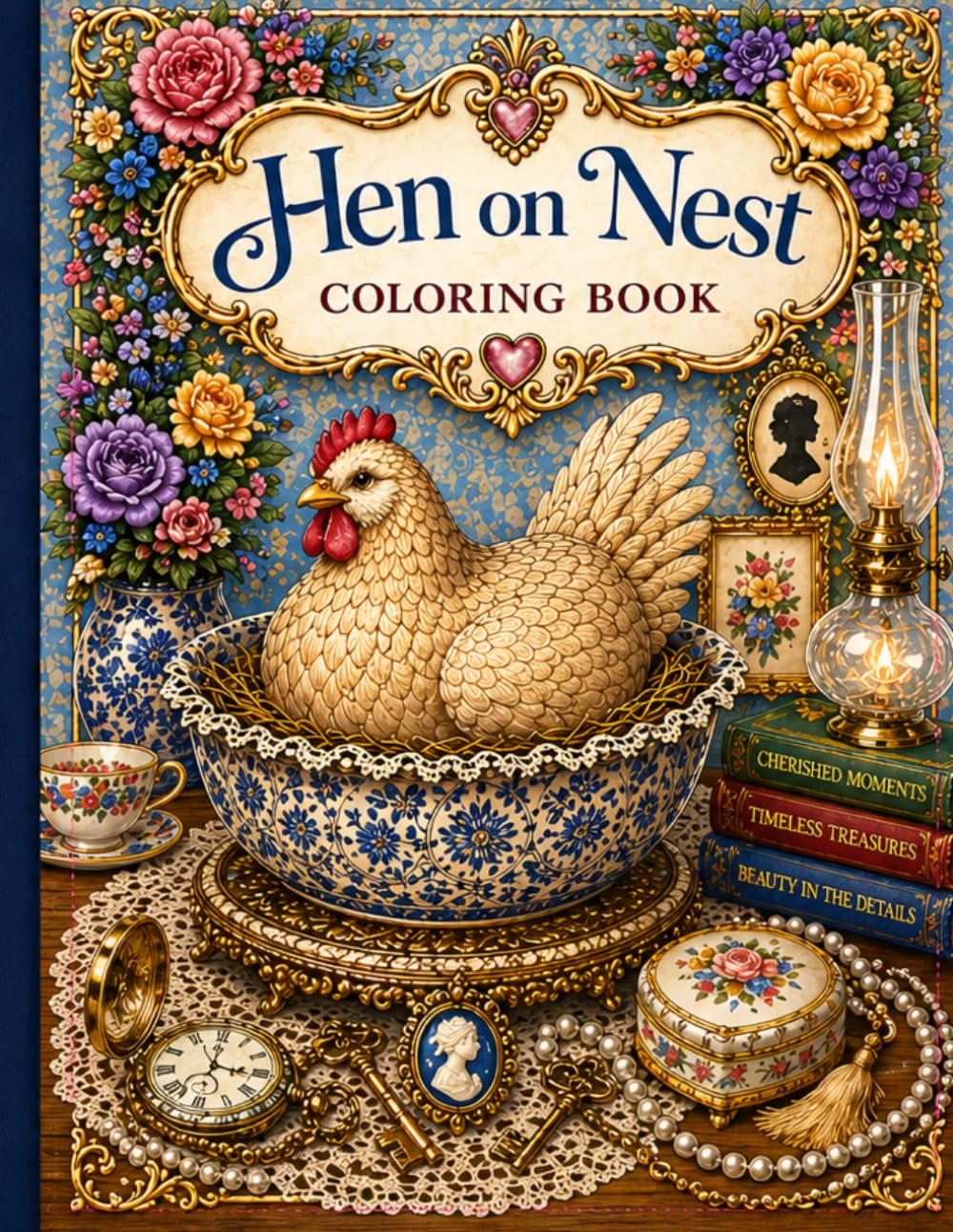Hen on Nest Coloring Book