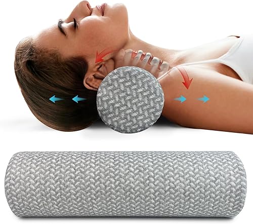 Almohada cervical de espuma cervical, soporte de cuello redondo para dormir, almohada con funda extraíble lavable, ergonómica para cuello, espalda,