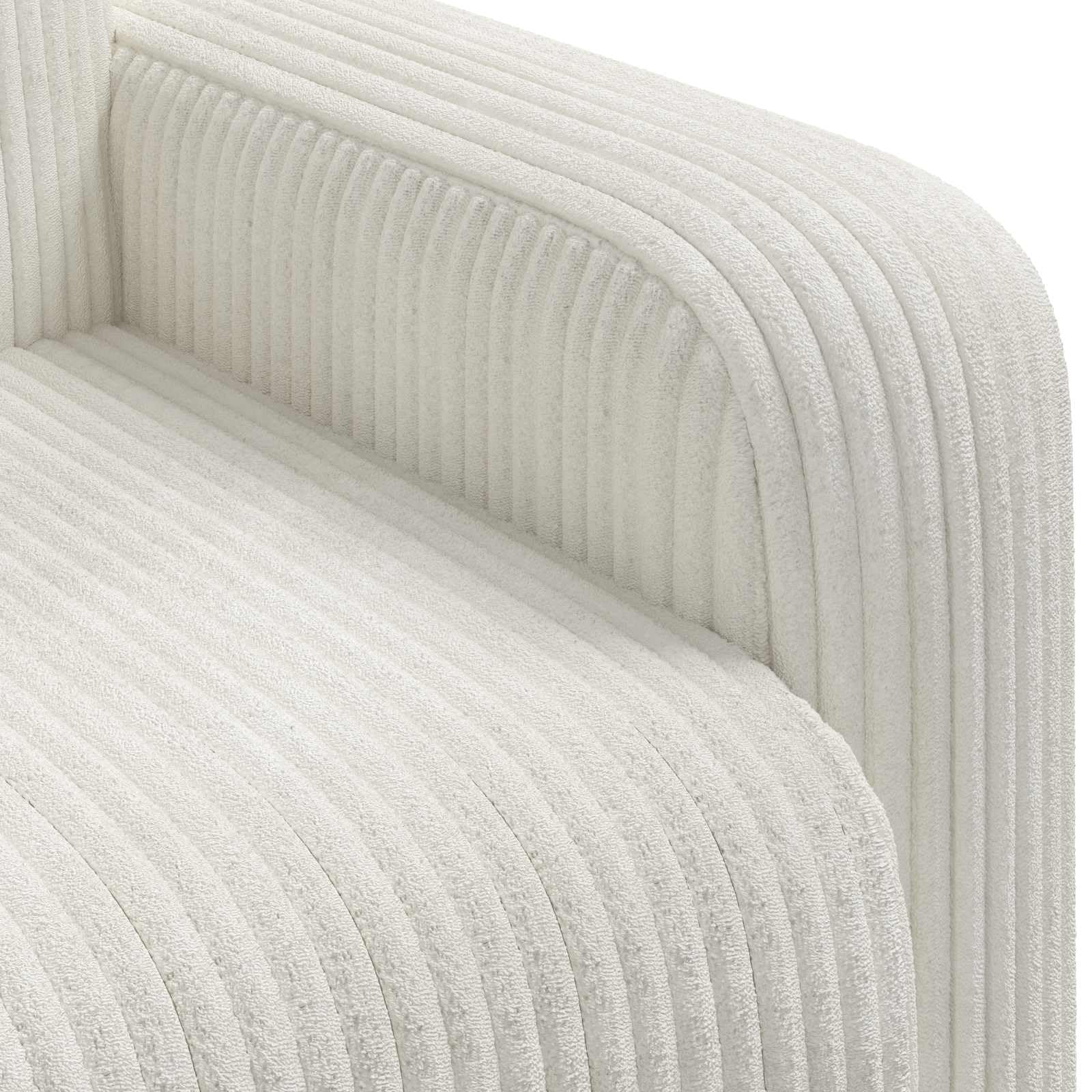 vidaXL Fauteuil Crème Velours côtelé
