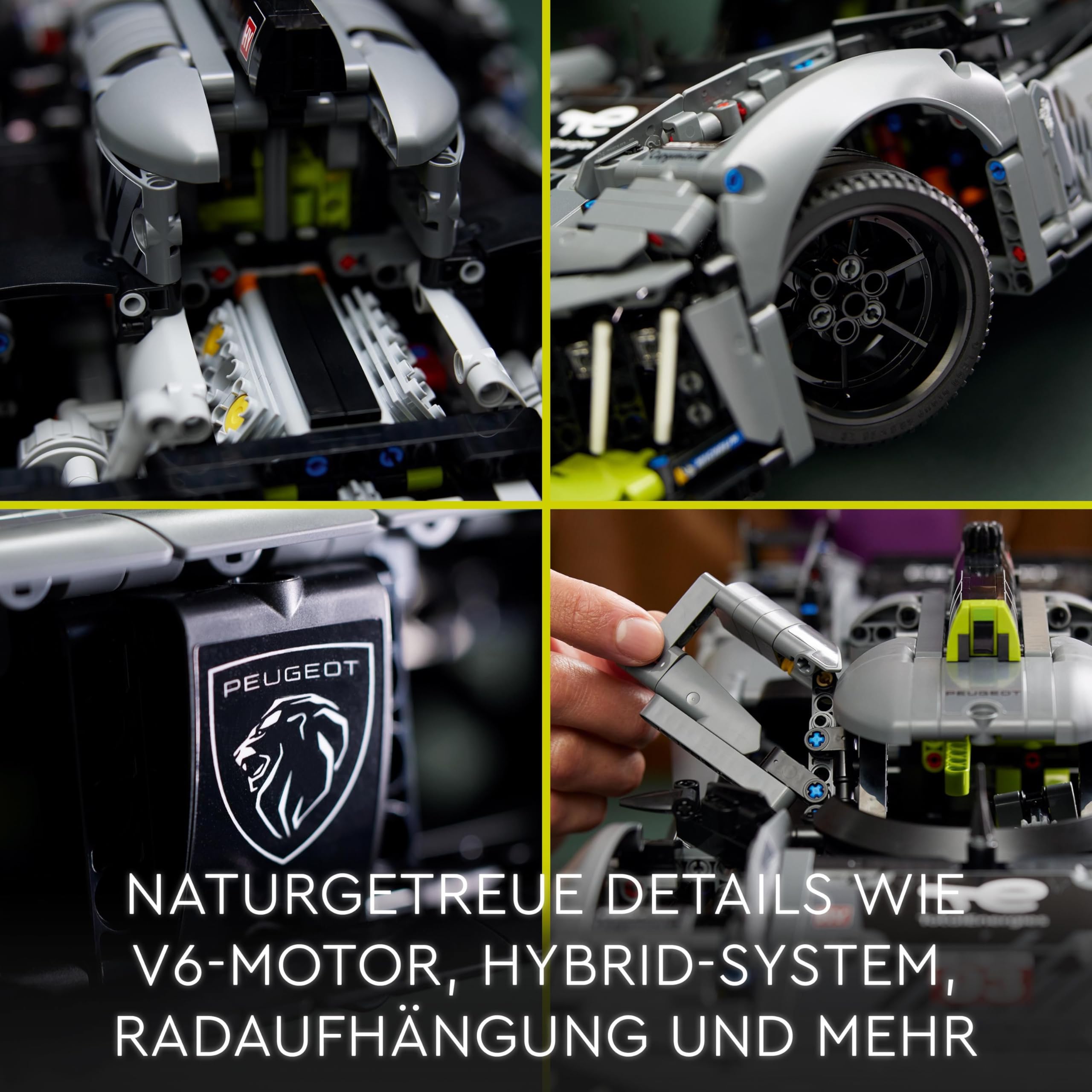 LEGO 42156 Technic Peugeot 9X8 24H Le Mans Hybrid Hypercar, legendärer Rennwagen, Modellauto-Bausatz für Erwachsene, Maßstab 1:10, Motorsport-Auto Sammlerstück für Fortgeschrittene