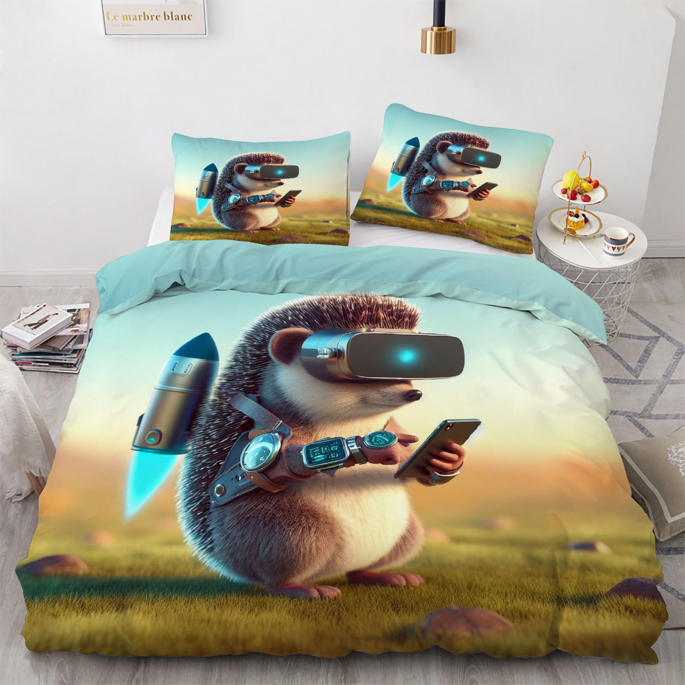 Housse de couette 200x200 animal avec fermeture éclair invisible