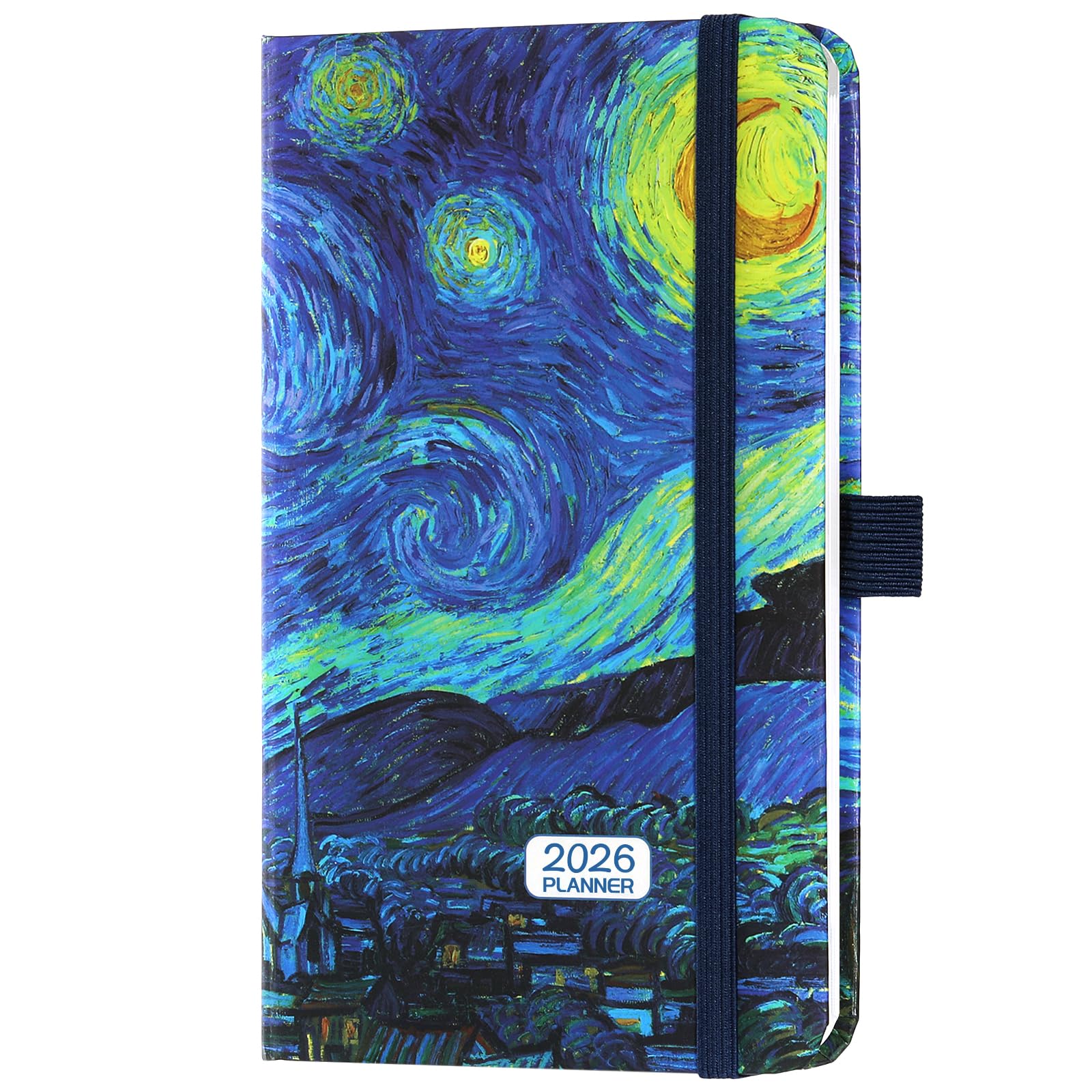 2026 Pocket Planner/Calendar - 2026 Calendar Weekly and Monthly from January 2026 - December 2026 with Spreads, 3.8" x 6.3", Pen Holder, Inner Pocket, Elastic Closure