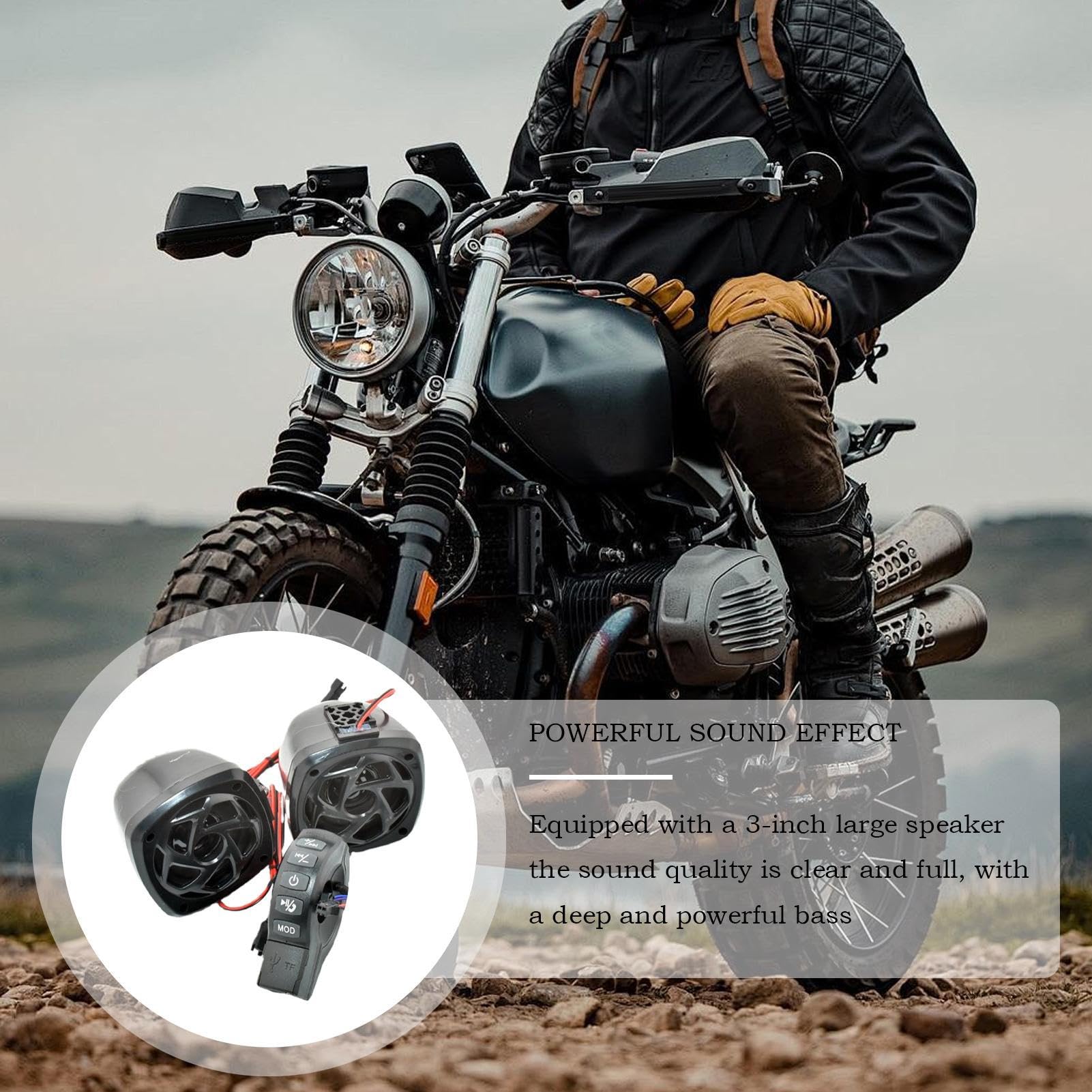 Altavoces para Moto - de Altavoces con Amplificador para Motos y Vehículos,Altavoz Potente y Versátil de Instalación Fácil para Scooter, Adultos, Adolescentes y Familia