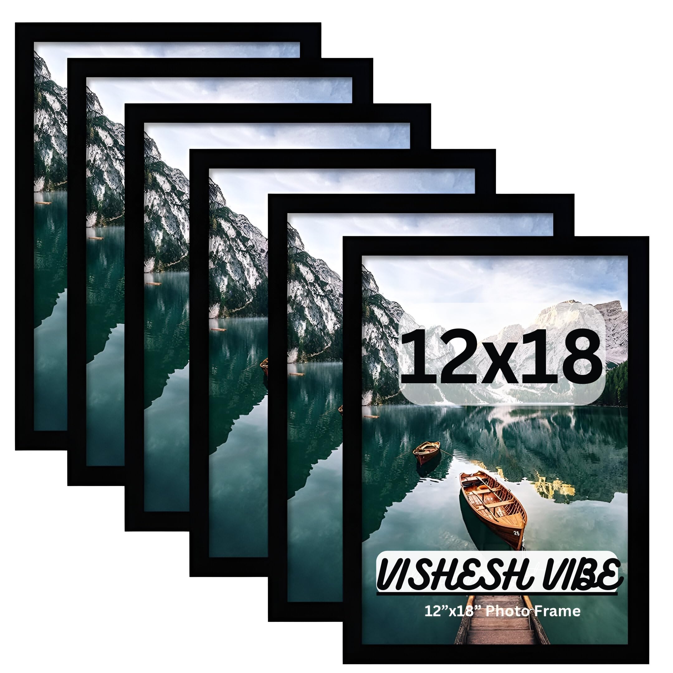 VISHESH VIBE A3 Size Photo Frame For Wall |12X18 photo frames for wall decoration painting (Black frames- Set Of 6 Picture Frame For Home And Office Decoration) Synthetic Wood Picture Frames. (B0D97RMNR1) Amazon Price History, Amazon Price Tracker