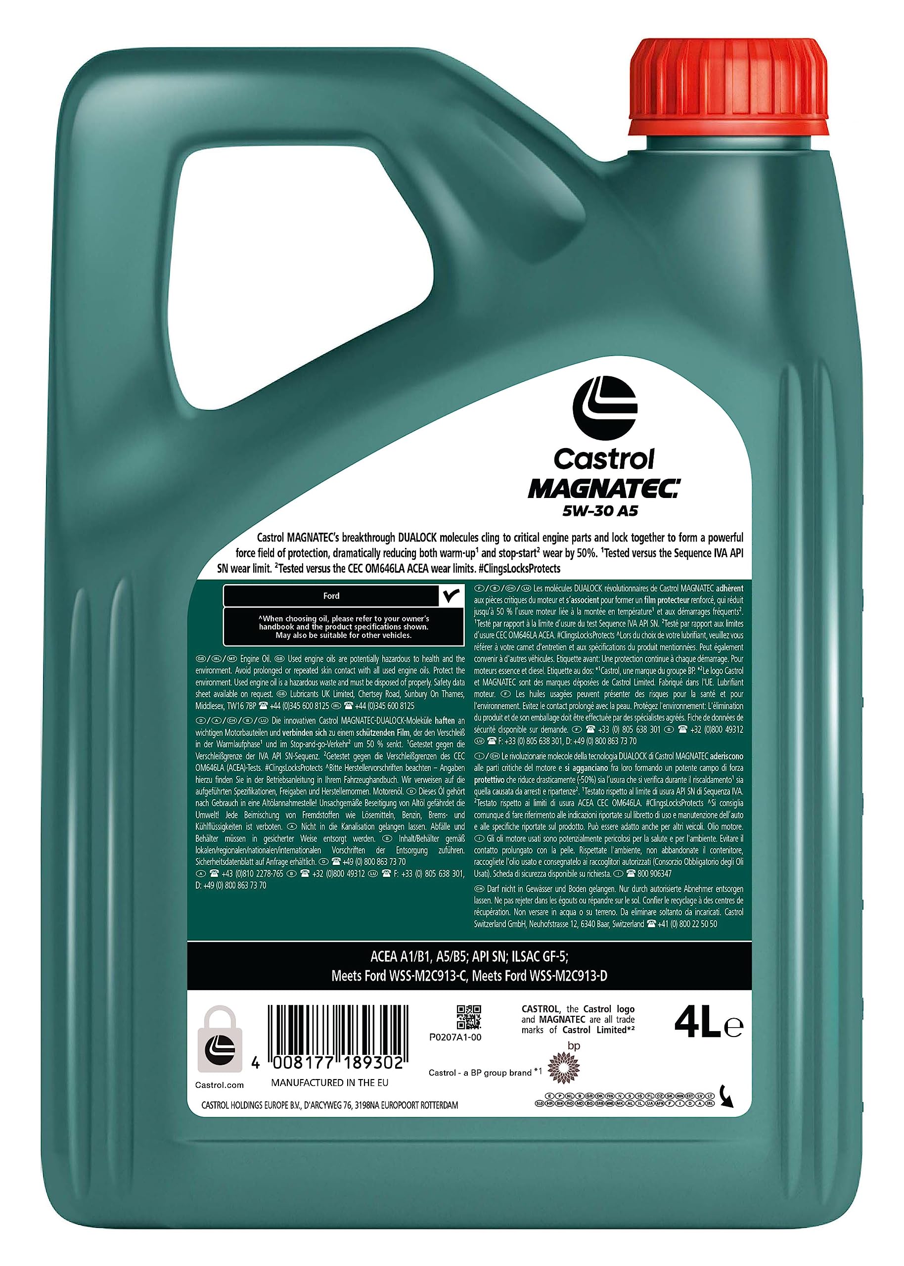 Castrol MAGNATEC 5W-30 A5 Olio Motore, 4L