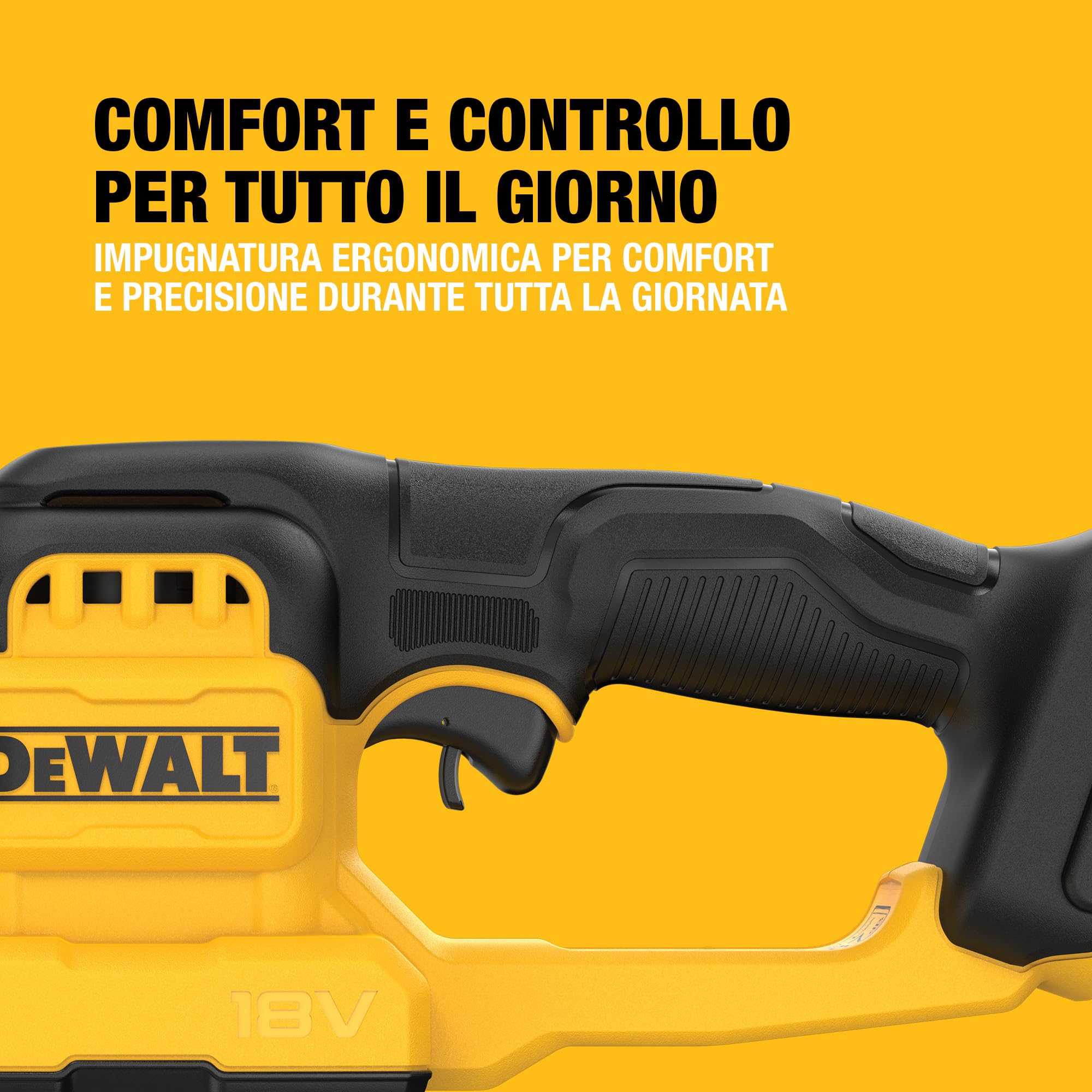 DEWALT Tagliasiepi compatto 18V XR 20 cm con guaina coprilama e gancio per appenderlo, solo utensile, DCMHT520N-XJ