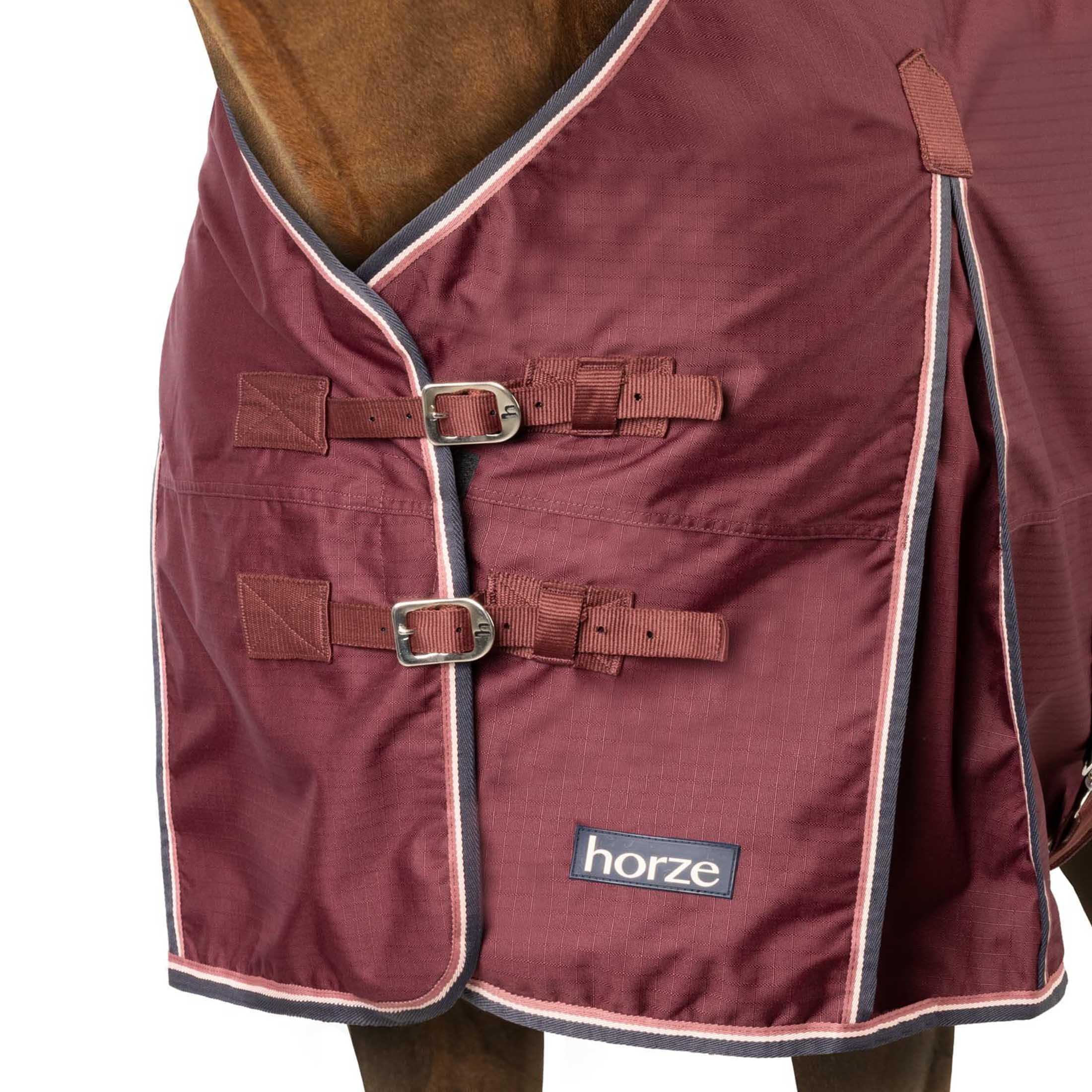 HORZE Glasgow - Coperta leggera impermeabile per cavallo (senza imbottitura), bordeaux, 190,5 cm