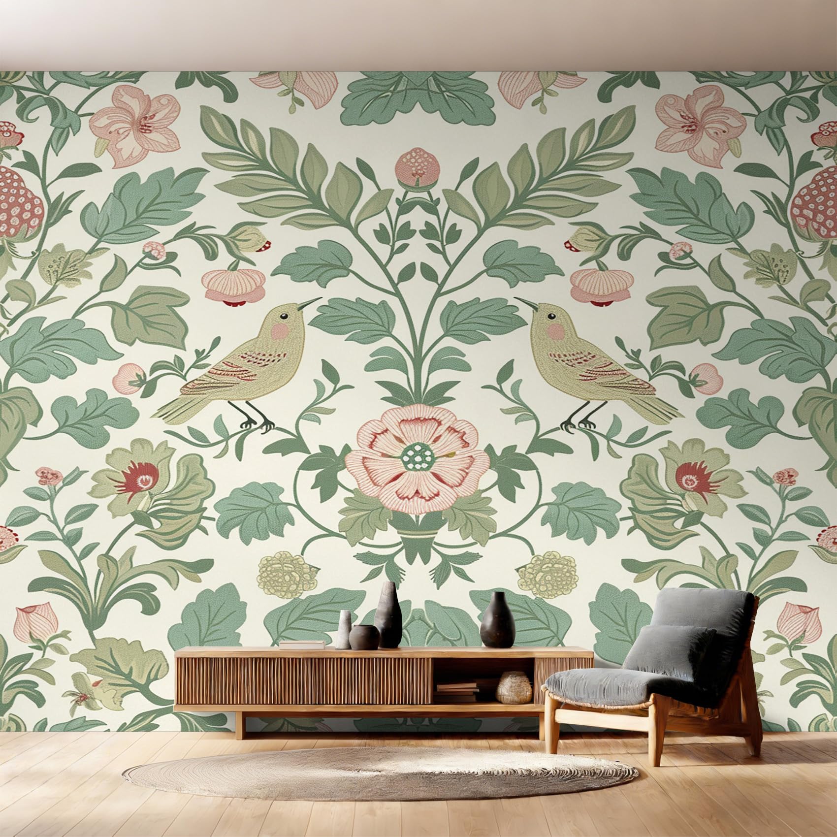 Papier peint panoramique William Morris voleur de fraises 150x105