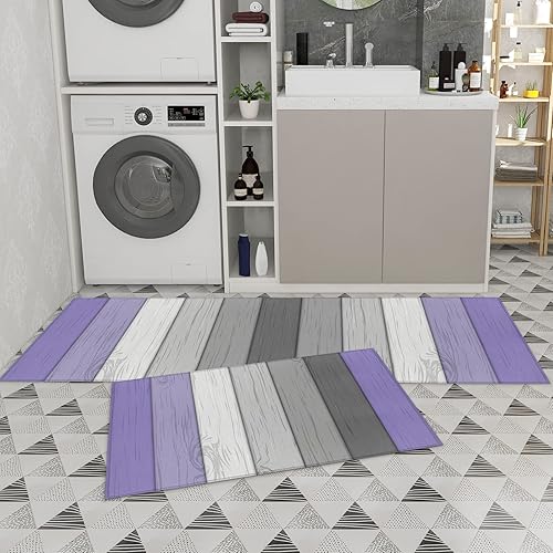 Miniatura 9 de Tapete de cocina con tablones de madera, antideslizantes, tapetes de cocina suaves para piso, alfombra de cocina, antideslizante, lavable, alfombra