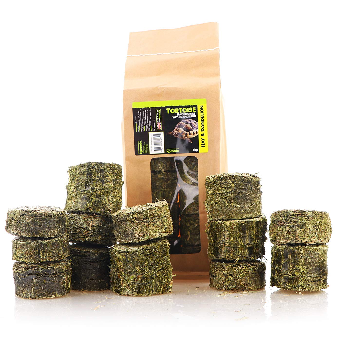 KOMODO TORTOISE HAY COOKIES WITH DANDELION DELICIOUS HAY TREAT 1KG UK MADE