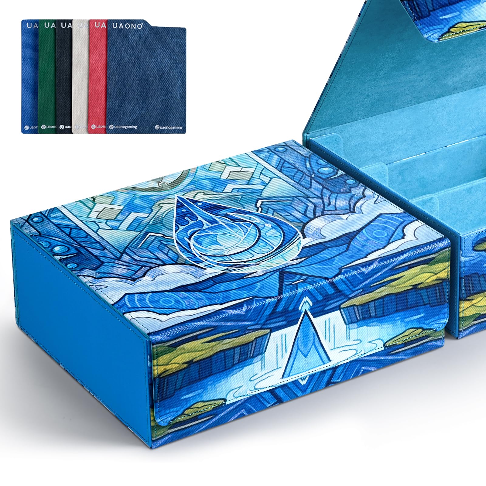 UAONO Boîte De Rangement Cartes MTG - Capacité 2400 Cartes Cuir Avec Fermeture Magnétique