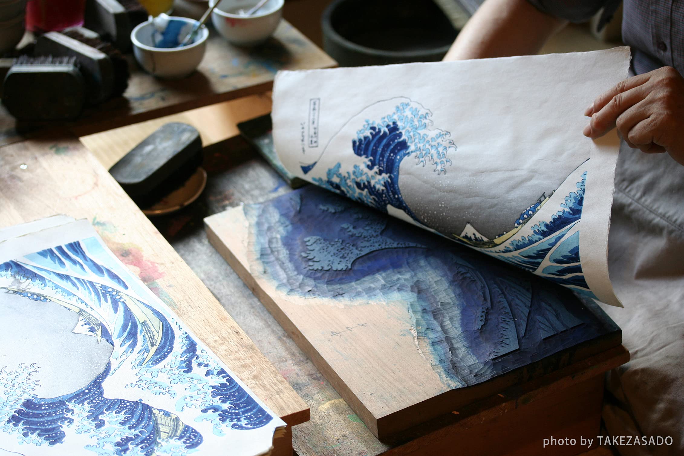 Amazon.co.jp: 浮世絵 木版画 葛飾北斎 赤富士クリアファイル付き