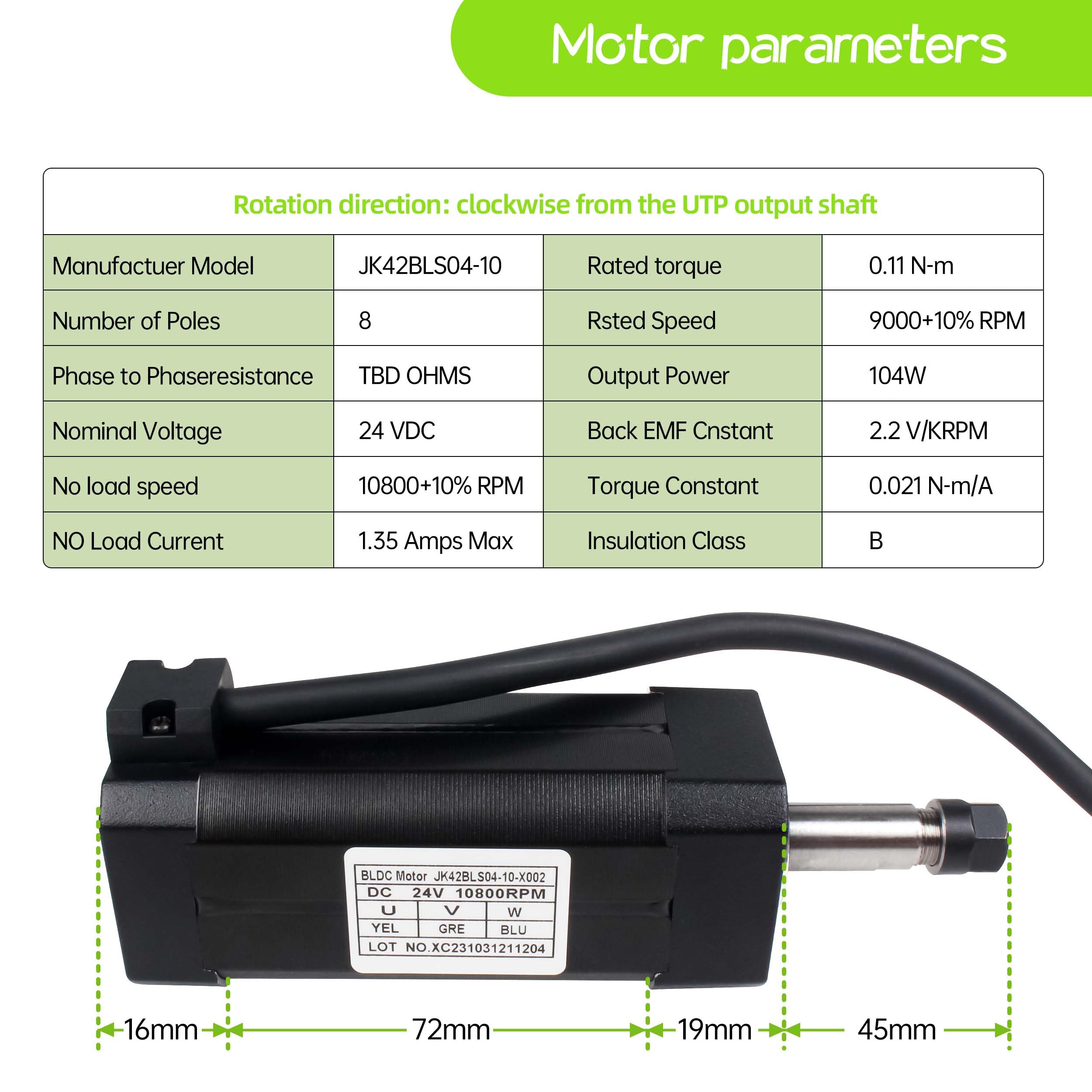 RATTMMOTOR 104W Square Mini Brushless DC Spindle Motor