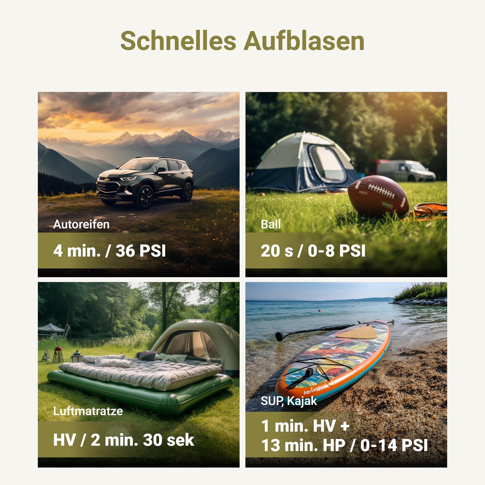 EXIT 20V elektrische Luftpumpe, 150 PSI Reifeninflator für Autoreifen, Akku | Elektrische Luftpumpe mit entlüftungsfunktion, LED-Licht, digitalem Druckmesser, Fahrradpumpe, Sportbälle, SUP Pumpe