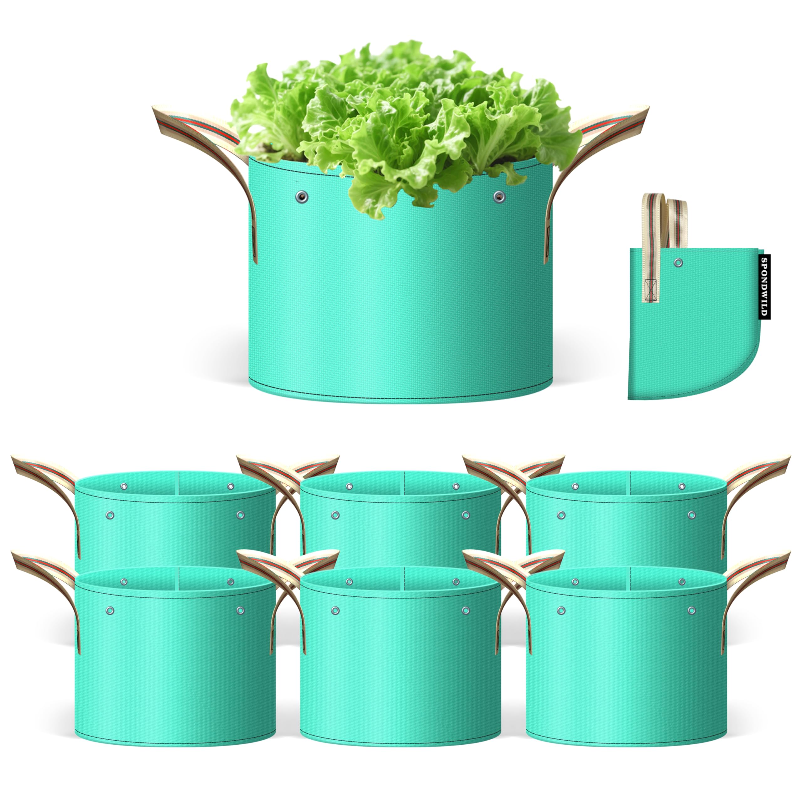 ［＿］ Amazon.com : SPONDWILD 7 Pcs 20 Gallon Grow Bags, PE Garden Grow