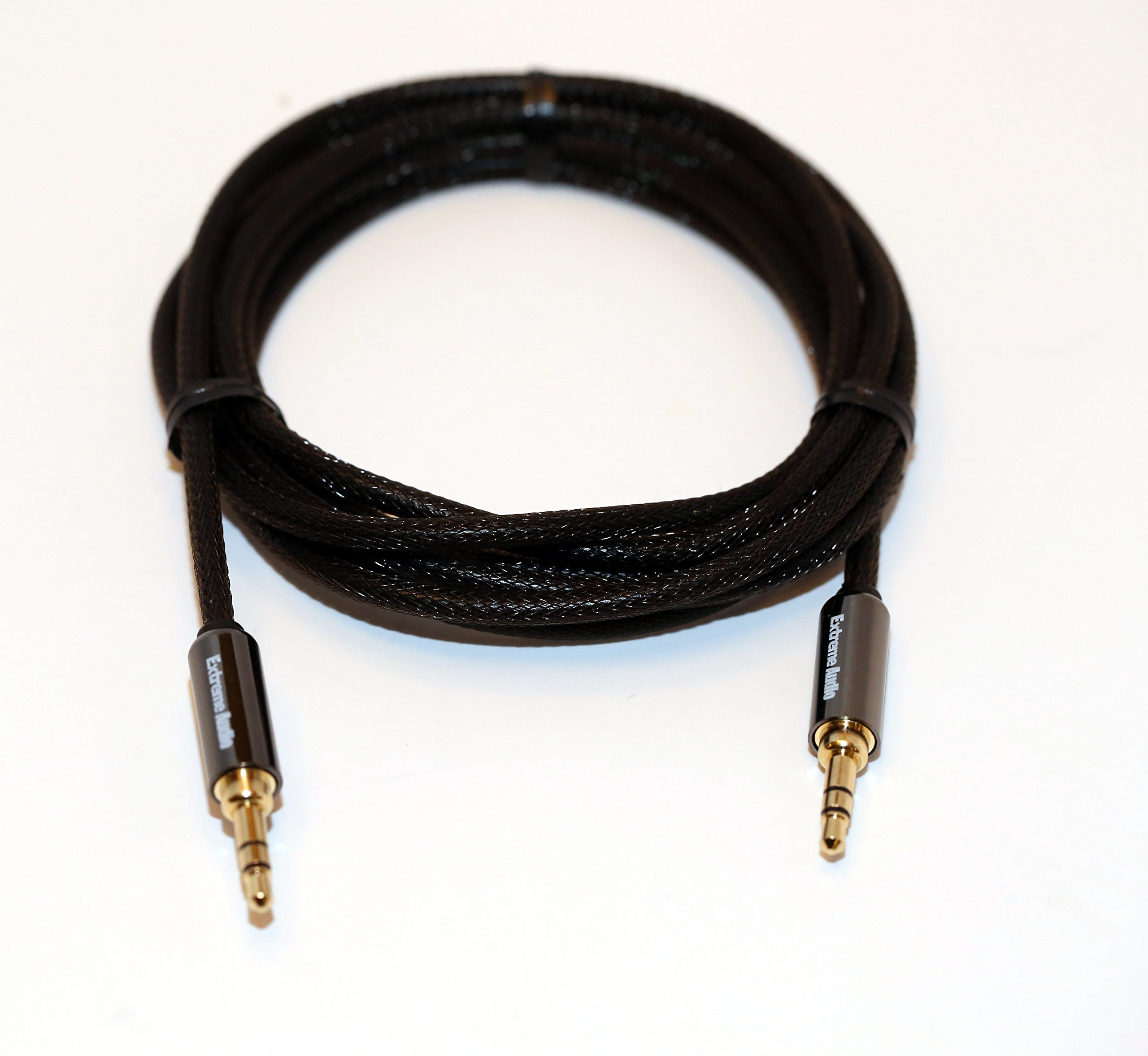 Premium Quality Gold Plated 3.5mm Stereo to 3.5mm Stereo Audio Connection Cable for High Resolution Audio Players, Headphone Amps, Smartphones